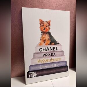 MOVING SALE Designer Art Yorkie Dog Canvas